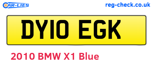 DY10EGK are the vehicle registration plates.
