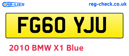 FG60YJU are the vehicle registration plates.