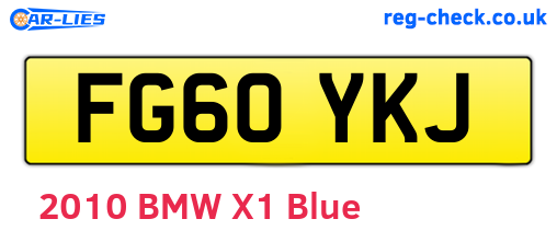FG60YKJ are the vehicle registration plates.