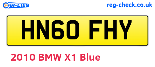 HN60FHY are the vehicle registration plates.