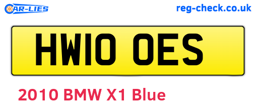 HW10OES are the vehicle registration plates.