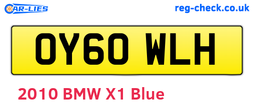 OY60WLH are the vehicle registration plates.