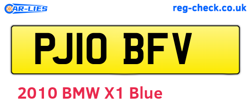 PJ10BFV are the vehicle registration plates.