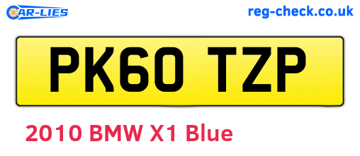 PK60TZP are the vehicle registration plates.