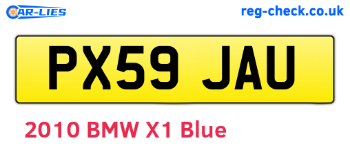 PX59JAU are the vehicle registration plates.