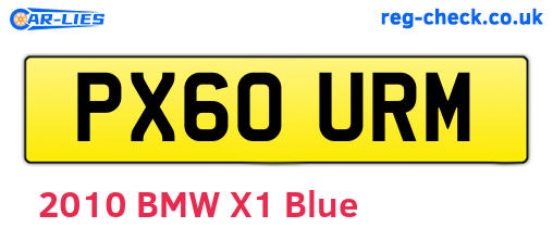 PX60URM are the vehicle registration plates.