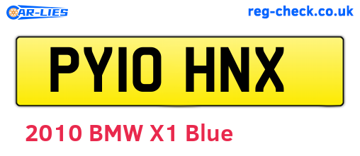 PY10HNX are the vehicle registration plates.