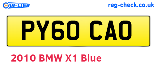 PY60CAO are the vehicle registration plates.