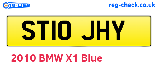 ST10JHY are the vehicle registration plates.