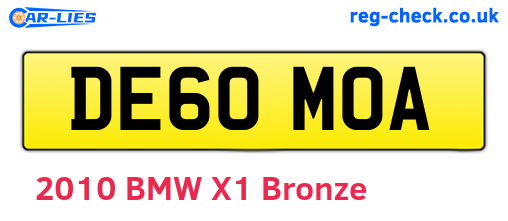 DE60MOA are the vehicle registration plates.