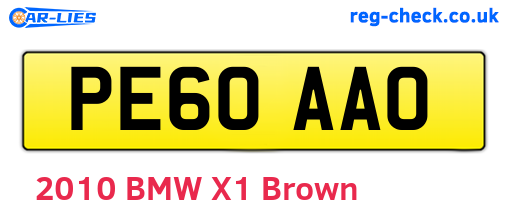 PE60AAO are the vehicle registration plates.