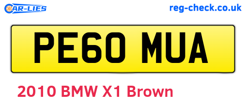 PE60MUA are the vehicle registration plates.