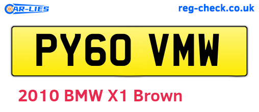 PY60VMW are the vehicle registration plates.
