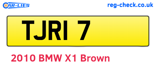 TJR17 are the vehicle registration plates.