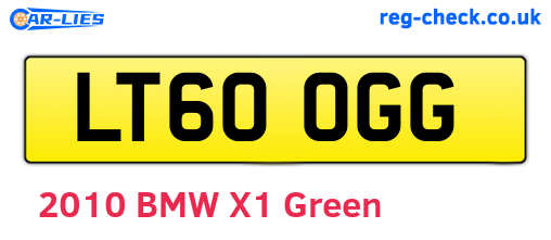 LT60OGG are the vehicle registration plates.