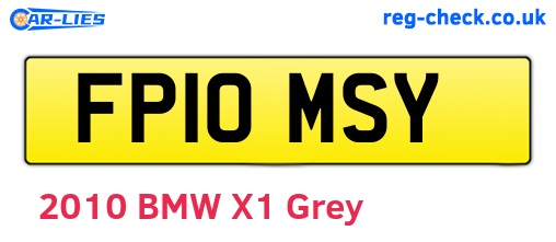 FP10MSY are the vehicle registration plates.