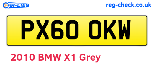 PX60OKW are the vehicle registration plates.