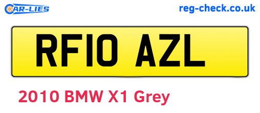 RF10AZL are the vehicle registration plates.