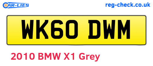 WK60DWM are the vehicle registration plates.
