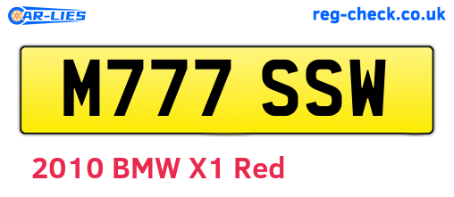 M777SSW are the vehicle registration plates.