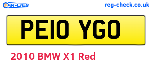 PE10YGO are the vehicle registration plates.