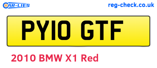 PY10GTF are the vehicle registration plates.