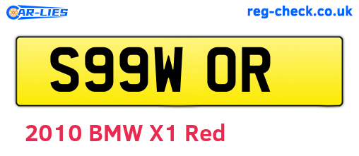 S99WOR are the vehicle registration plates.