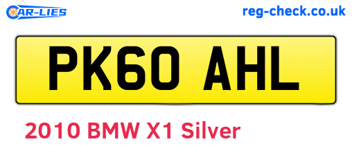 PK60AHL are the vehicle registration plates.