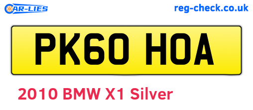 PK60HOA are the vehicle registration plates.