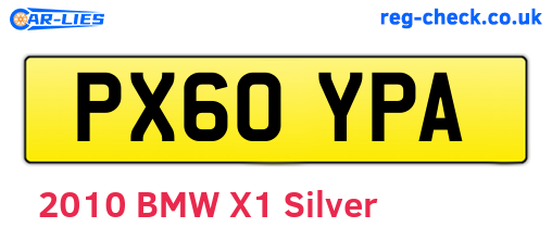 PX60YPA are the vehicle registration plates.