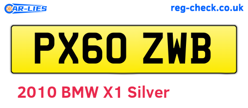 PX60ZWB are the vehicle registration plates.