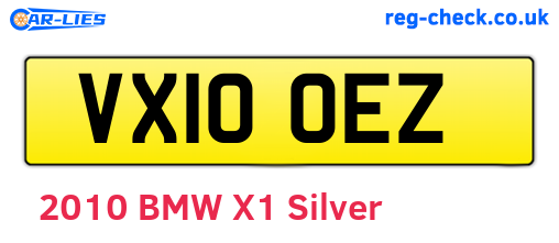 VX10OEZ are the vehicle registration plates.