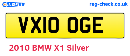 VX10OGE are the vehicle registration plates.