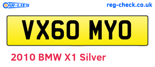 VX60MYO are the vehicle registration plates.
