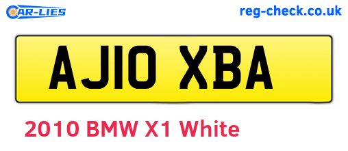 AJ10XBA are the vehicle registration plates.