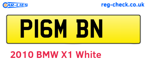 P16MBN are the vehicle registration plates.