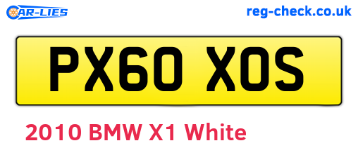 PX60XOS are the vehicle registration plates.