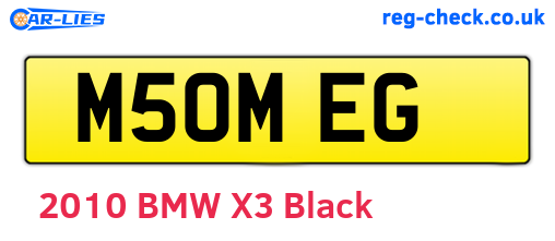 M50MEG are the vehicle registration plates.