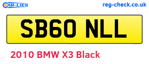 SB60NLL are the vehicle registration plates.