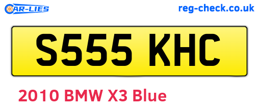 S555KHC are the vehicle registration plates.
