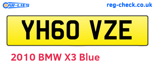 YH60VZE are the vehicle registration plates.