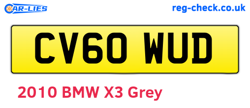 CV60WUD are the vehicle registration plates.
