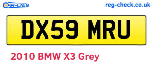 DX59MRU are the vehicle registration plates.