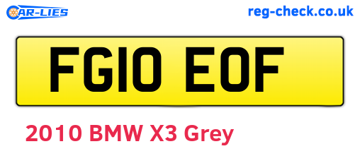 FG10EOF are the vehicle registration plates.