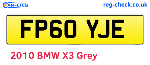 FP60YJE are the vehicle registration plates.