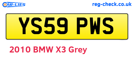 YS59PWS are the vehicle registration plates.
