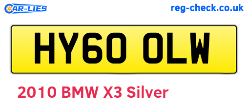 HY60OLW are the vehicle registration plates.