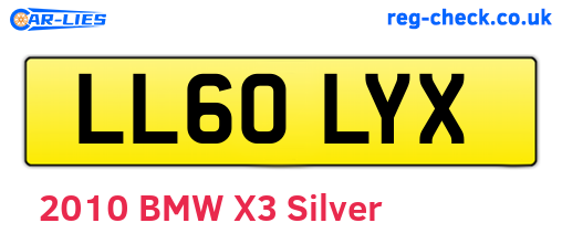 LL60LYX are the vehicle registration plates.