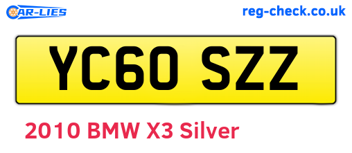 YC60SZZ are the vehicle registration plates.