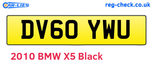 DV60YWU are the vehicle registration plates.